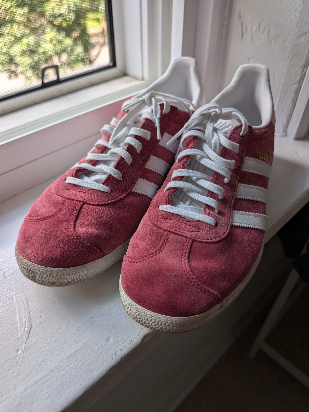 Adidas Gazelle Rose & White Suede Sneakers